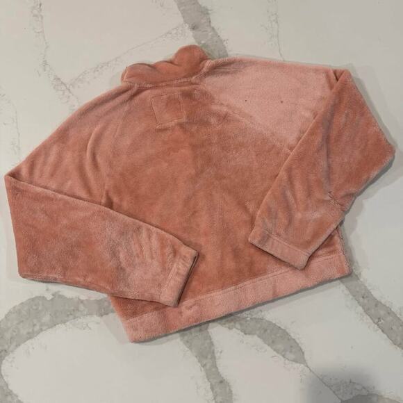 Hollister Half Zip Cropped Pullover Sweater Women's Small Fleece Pink Coquette - Picture 8 of 9